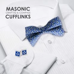 Blue Modern Masonic Cufflinks Set 11 Blue Modern Masonic Cufflinks Set -Masonic Collection 6 2 1