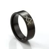 Modern Design Black ION Plated Masonic Ring Band 1 Modern Design Black ION Plated Masonic Ring Band -Masonic Collection TPMJ100 2