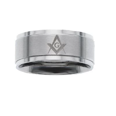 Silver Band Masonic Ring 3 Silver Band Masonic Ring