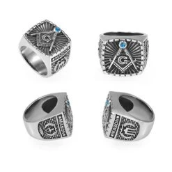 Silver Signet Style Masons Ring