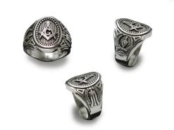 Masonic Silver Freemasons Signet Ring