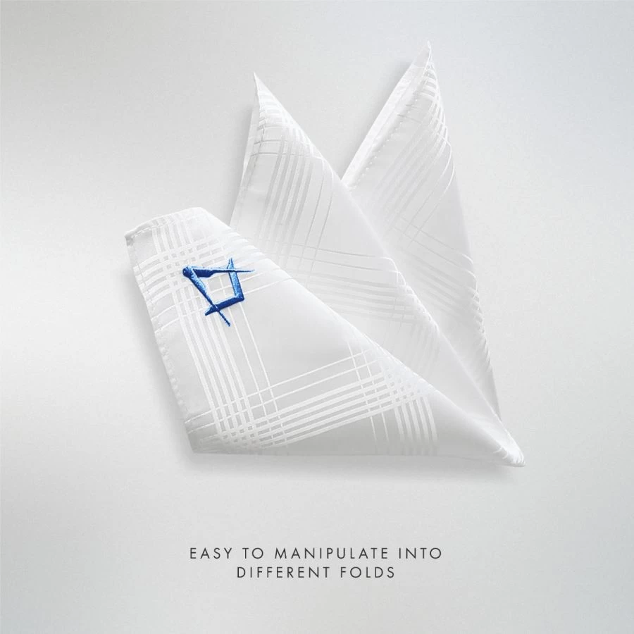 Freemasons White Craft 100% Silk Pocket Square / Handkerchief 7 Freemasons White Craft 100% Silk Pocket Square / Handkerchief - Image 5