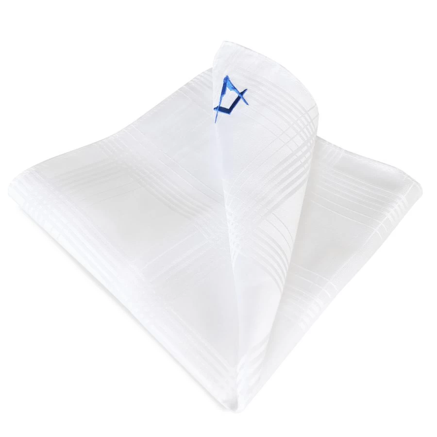 Freemasons White Craft 100% Silk Pocket Square / Handkerchief 3 Freemasons White Craft 100% Silk Pocket Square / Handkerchief