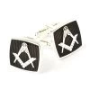 Black Masonic 925 Silver Plated Cufflinks -Masonic Collection black cufflink set v2 new 1