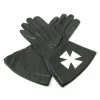 Authentic Masonic Black Knights Malta Leather Gauntlets -Masonic Collection black leather gloves