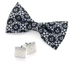 Pavement Design Silk Bowtie & Cufflinks
