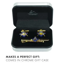 Masonic Square & Compass Cufflinks & Tieslide Set 19 Masonic Square & Compass Cufflinks & Tieslide Set -Masonic Collection box 5