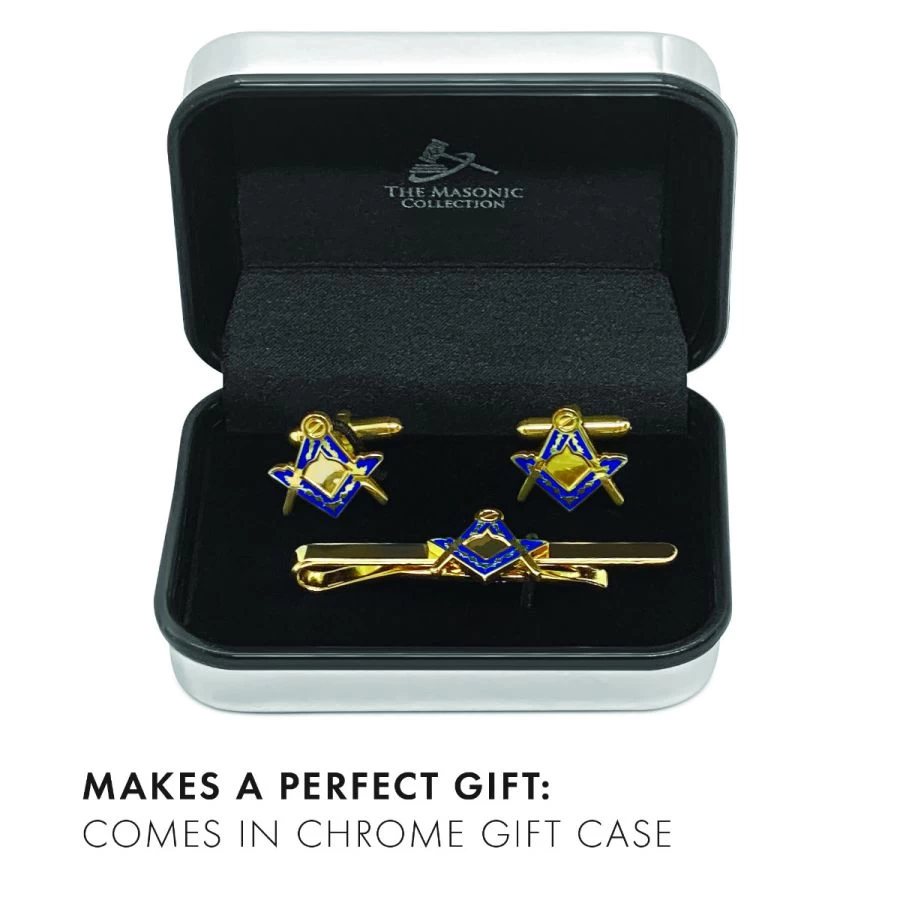 Masonic Square & Compass Cufflinks & Tieslide Set 6 Masonic Square & Compass Cufflinks & Tieslide Set - Image 4
