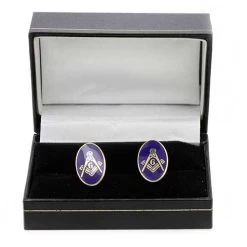 Gilt Metal And Blue Enamel Modern Craft Masonic Cufflinks -Masonic Collection cl0001 3
