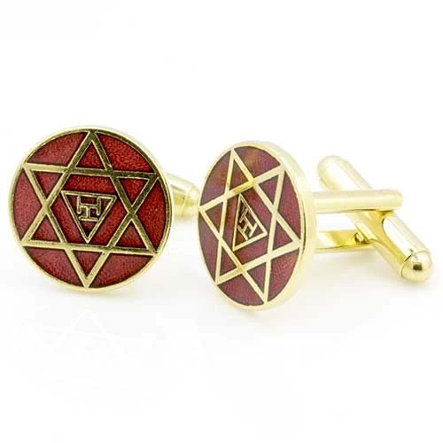 Gilt Metal And Enamel Royal Arch Masonic Cufflinks 3 Gilt Metal And Enamel Royal Arch Masonic Cufflinks