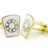 Gilt Metal HTWSSTKS Masonic Cufflinks With Gilt Keyline (Mark Master) -Masonic Collection cl0049a