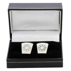 Gilt Metal HTWSSTKS Masonic Cufflinks With Gilt Keyline (Mark Master) -Masonic Collection cl0049e