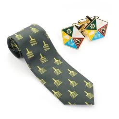 Allied Degree Silk Tie & Matching Cufflinks