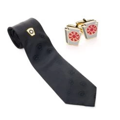 Mark Degree Silk Tie & Matching Cufflinks