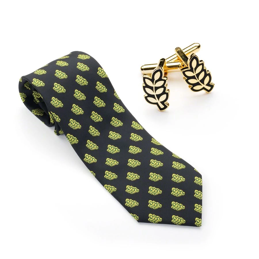 Acacia Leaf Tie & Matching Cufflinks 3 Acacia Leaf Tie & Matching Cufflinks