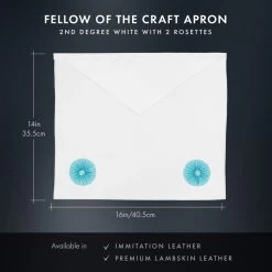 Masonic Craft Apron, Masonic Craft Fellow Craft Apron 14 Masonic Craft Apron, Masonic Craft Fellow Craft Apron -Masonic Collection dimensions 1
