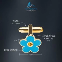 Forget Me Not Masonic Cufflinks 12 Forget Me Not Masonic Cufflinks -Masonic Collection dimensions 4