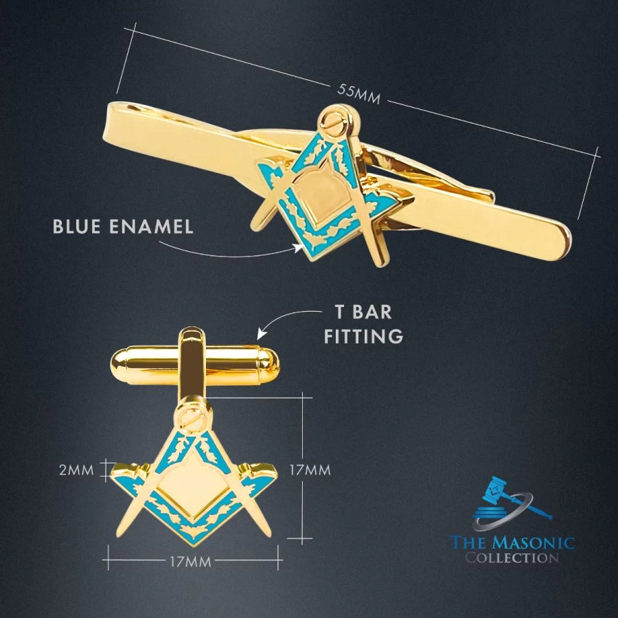 Masonic Square & Compass Cufflinks & Tieslide Set 7 Masonic Square & Compass Cufflinks & Tieslide Set - Image 5