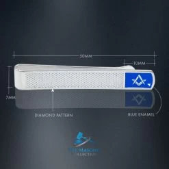 Freemasons Sterling Silver Masonic Tieslide -Masonic Collection dimensions copy 3 5