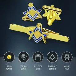 Masonic Square & Compass Cufflinks & Tieslide Set 23 Masonic Square & Compass Cufflinks & Tieslide Set -Masonic Collection features 11