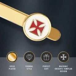 Knights Templar Cross Tie Slide -Masonic Collection features 18 1