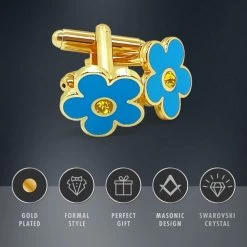 Forget Me Not Masonic Cufflinks 13 Forget Me Not Masonic Cufflinks -Masonic Collection features 8