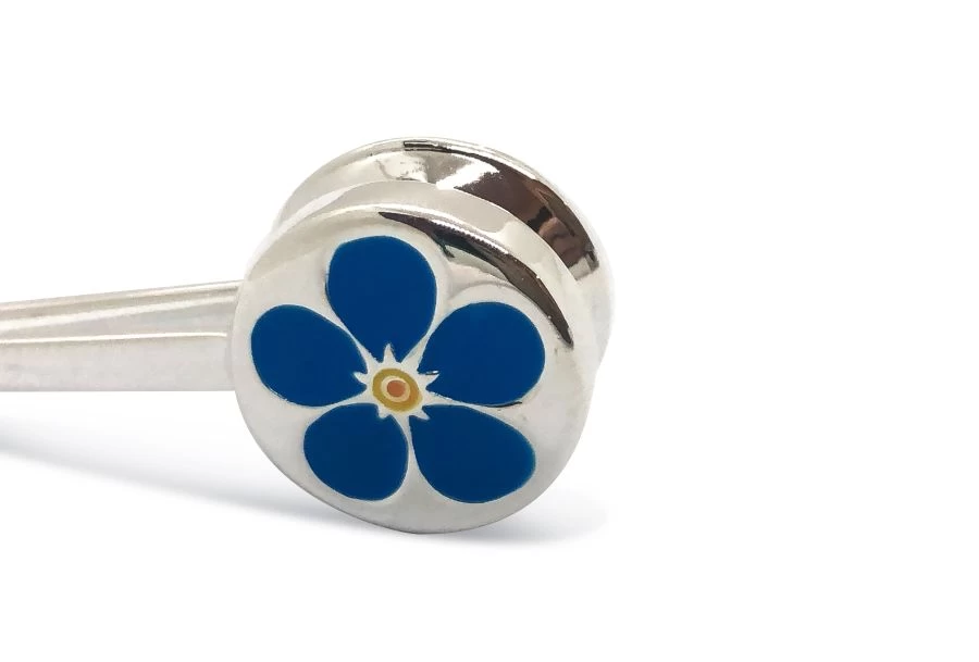 Freemasons Sterling Silver Forget Me Not Napkin Hook/Holder 4 Freemasons Sterling Silver Forget Me Not Napkin Hook/Holder - Image 2