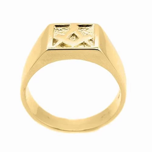 Solid 9ct Yellow Gold Masonic Signet Ring 4 Solid 9ct Yellow Gold Masonic Signet Ring - Image 2