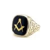 9ct Yellow Gold Large Craft Square & Compass Ring -Masonic Collection gs601