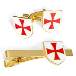 Masonic Knights Templar Cufflink & Tieslide Set
