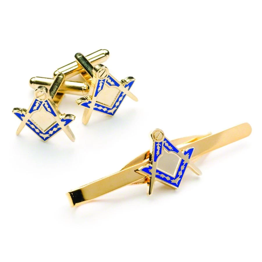 Masonic Square & Compass Cufflinks & Tieslide Set 4 Masonic Square & Compass Cufflinks & Tieslide Set - Image 2