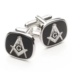 Black Masonic Cufflinks With G