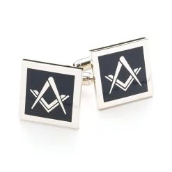 Black Modern Masonic Cufflinks Set