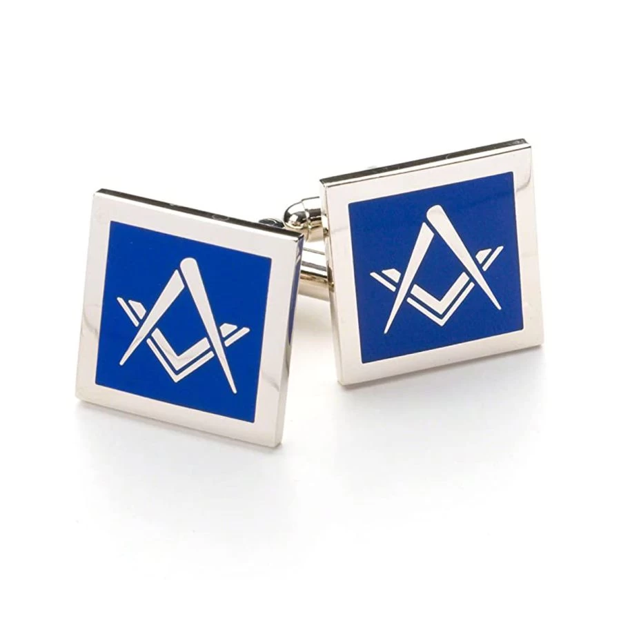 Blue Modern Masonic Cufflinks Set 3 Blue Modern Masonic Cufflinks Set