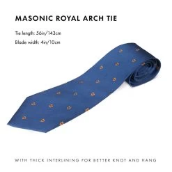 Knights Templar Masonic Silk Woven Tie -Masonic Collection kt dimensions 1 1