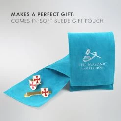 Masonic Knights Templar Cufflink & Tieslide Set -Masonic Collection kt pouch 1