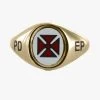 Gold Knights Templar PD EP Masonic Ring - Fixed Head -Masonic Collection ktpdepfix 09 a