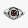 Reversible Silver Knights Templar PD EP Masonic Ring -Masonic Collection ktpdeprev a