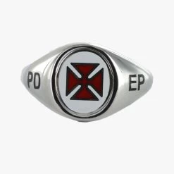 Reversible Silver Knights Templar PD EP Masonic Ring