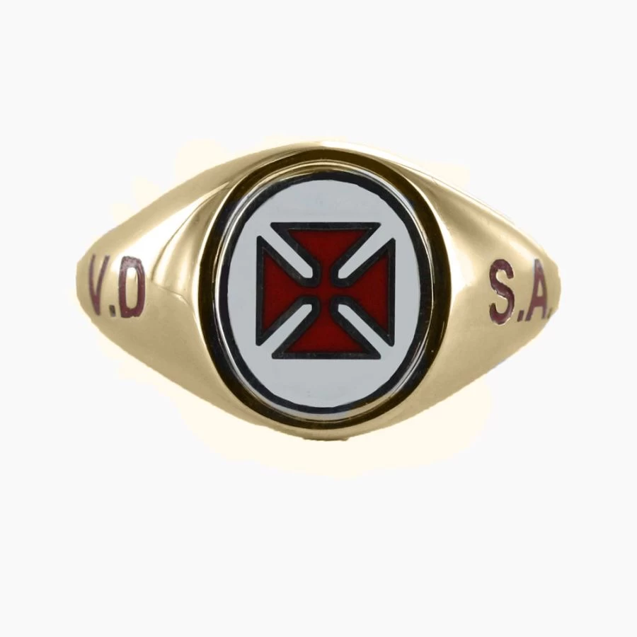 Gold Knights Templar VD SA Masonic Ring - Fixed Head 3 Gold Knights Templar VD SA Masonic Ring - Fixed Head