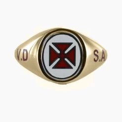 Reversible 9ct Gold Knights Templar VD SA Masonic Ring