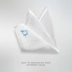 Freemasons White Craft 100% Silk Pocket Square / Handkerchief 18 Freemasons White Craft 100% Silk Pocket Square / Handkerchief -Masonic Collection lb fold