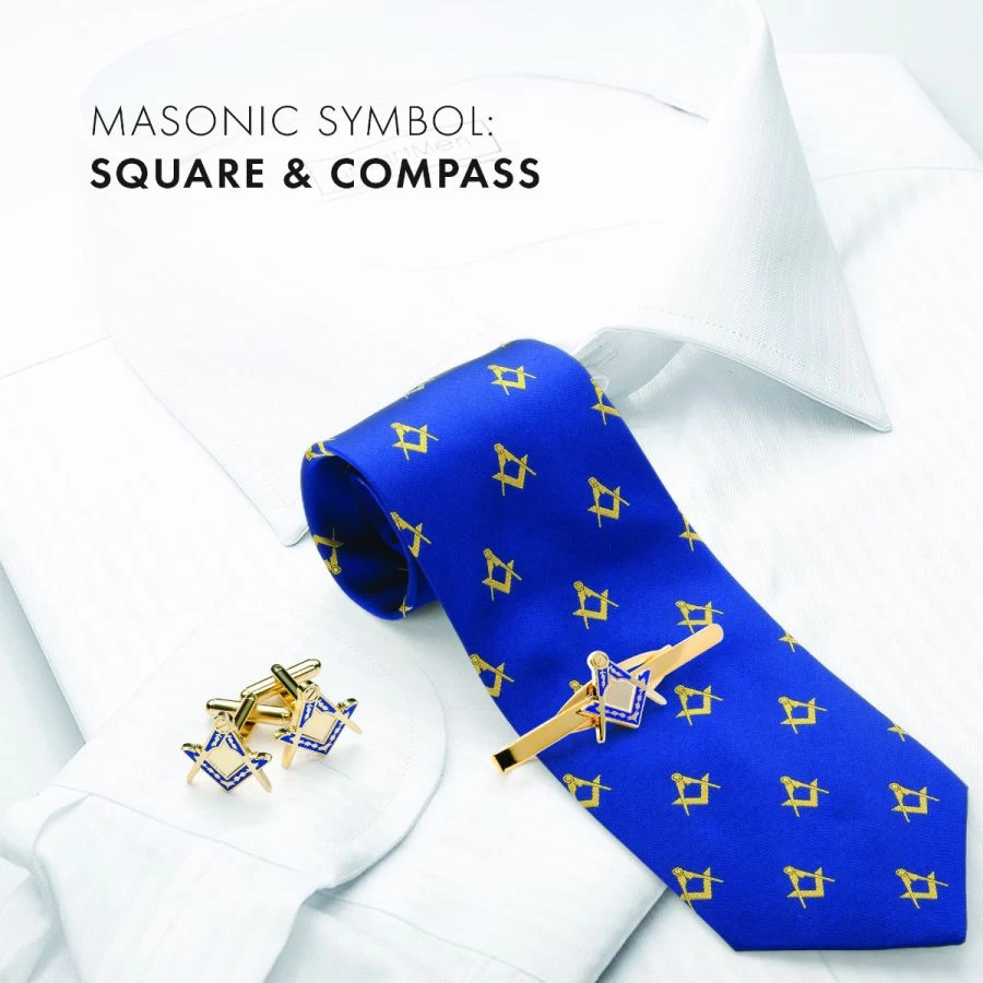 Masonic Square & Compass Cufflinks & Tieslide Set 12 Masonic Square & Compass Cufflinks & Tieslide Set - Image 10