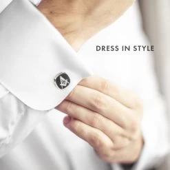 Black Masonic Cufflinks With G -Masonic Collection lifestyle 12