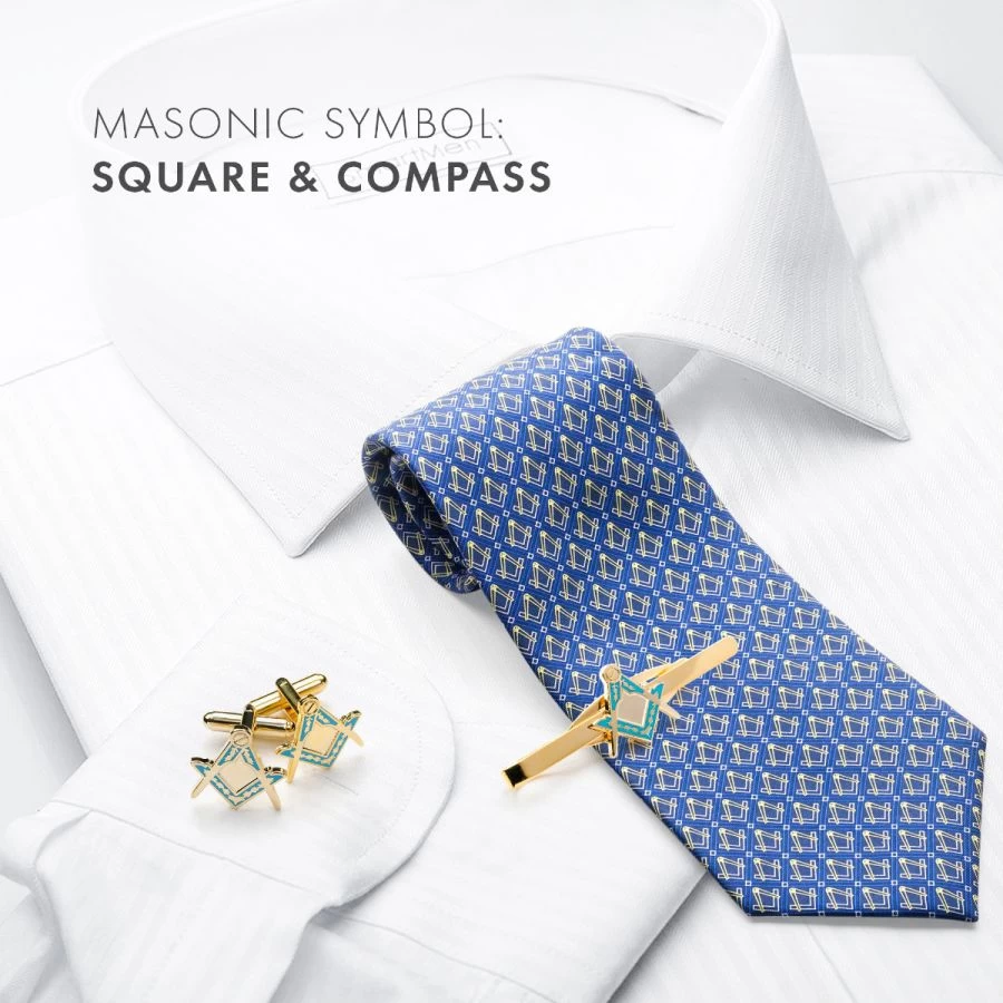 Masonic Square & Compass Cufflinks & Tieslide Set 11 Masonic Square & Compass Cufflinks & Tieslide Set - Image 9