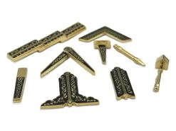 Masonic Freemasons Working Tools Set Miniature Gift Box Size 14 Masonic Freemasons Working Tools Set Miniature Gift Box Size -Masonic Collection miniature gold black working tools set 3