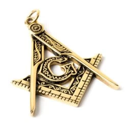 Masonic Antique Gold Pendent With G