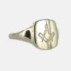 9ct Yellow Gold Square And Compass Masonic Signet Ring -Masonic Collection rem nog 01