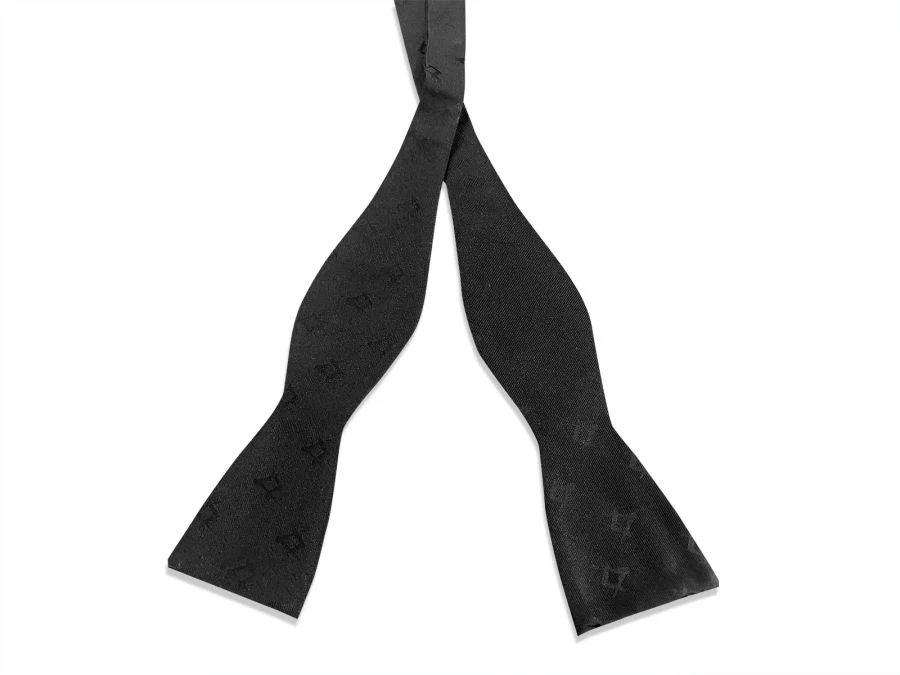 Black Freemasons 100% Silk Woven Masonic Self-Tie Bowtie 6 Black Freemasons 100% Silk Woven Masonic Self-Tie Bowtie - Image 4