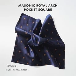 Masonic Royal Arch Chapter 100% Silk Pocket Square / Handkerchief -Masonic Collection size 3